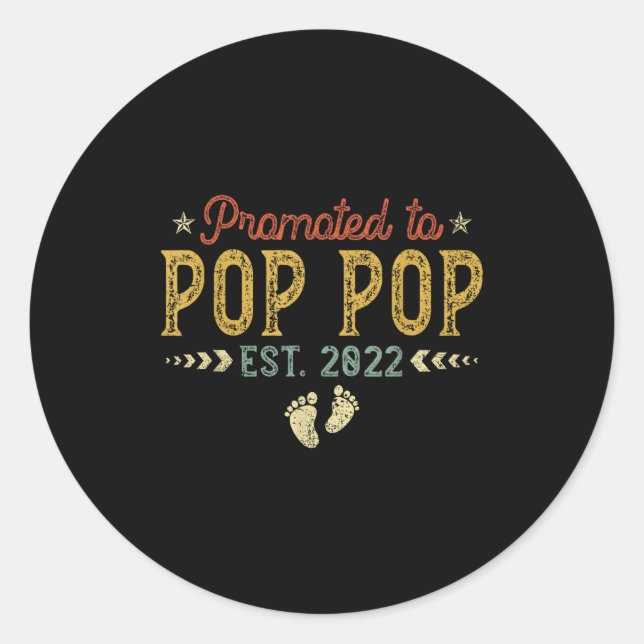 Mens Promoted To P P Est 2022 Funny New P P  Classic Round Sticker (Front)