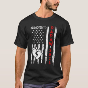 Mens Promoted To Papaw 2023 American Flag Father's T-Shirt