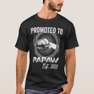 Mens Promoted To Papaw Est 2023 Pregnancy Announc T-Shirt
