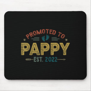 Mens Promoted To Pappy Est 2022 Funny New Pappy  Mouse Pad
