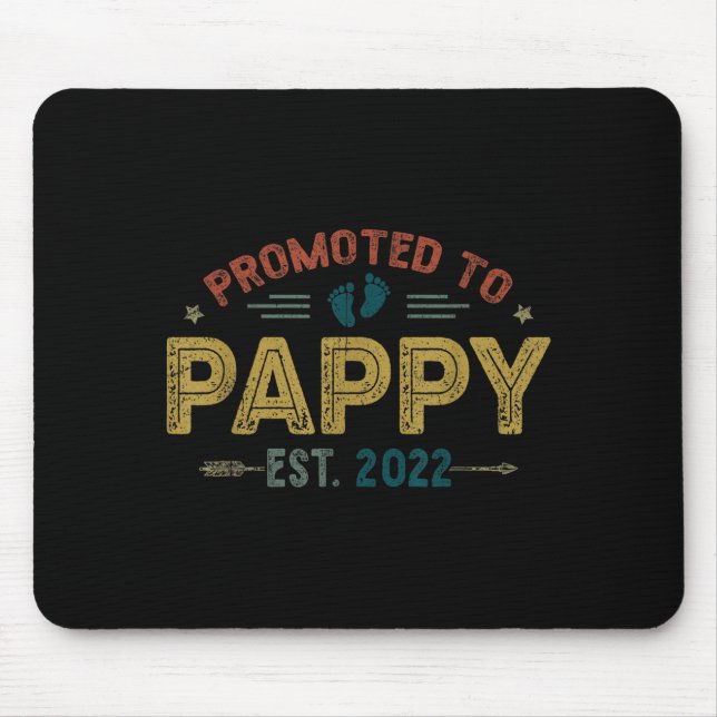 Mens Promoted To Pappy Est 2022 Funny New Pappy  Mouse Pad (Front)