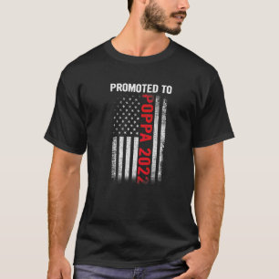 Mens Promoted To Poppa 2022 Father's Day Patriotic T-Shirt