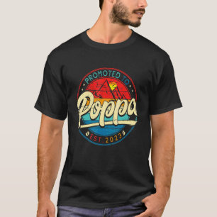 Mens Promoted To Poppa 2023 First Time Father's Da T-Shirt