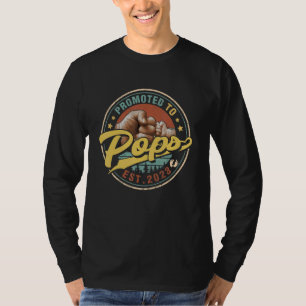 Mens Promoted To Pops 2023  For New Dad First Time T-Shirt