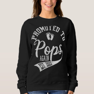 Mens Promoted To Pops Again 2022 Cute New Daddy Sweatshirt