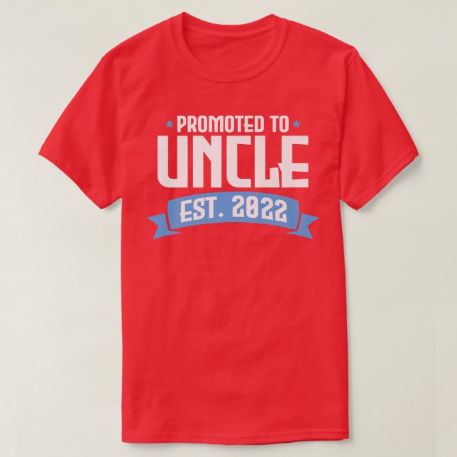 Mens Promoted to Uncle 2022 Pregnancy Reveal New U T-Shirt (Design Front)