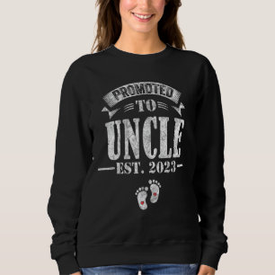 Mens Promoted To Uncle 2023 New Baby Family Sweatshirt