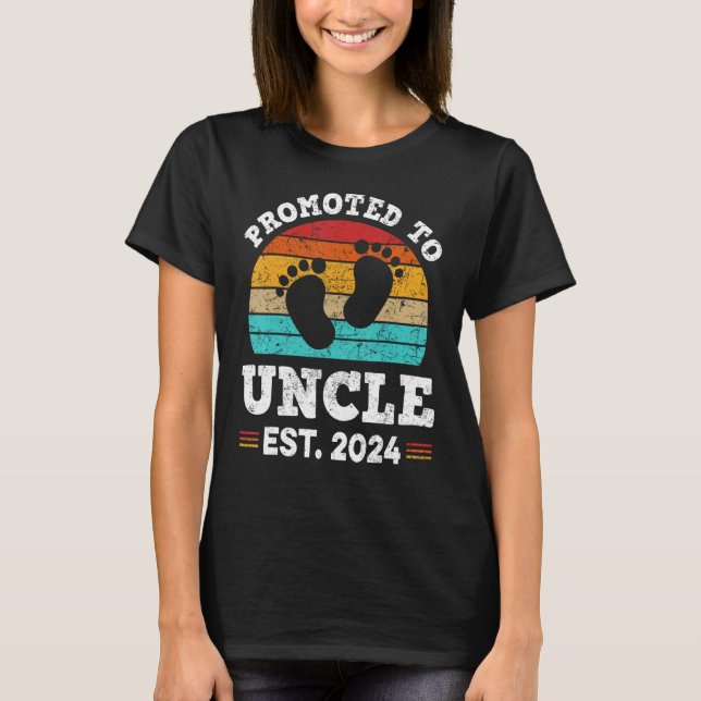 Mens Promoted to Uncle 2024 Soon To Be Uncle for N T-Shirt (Front)