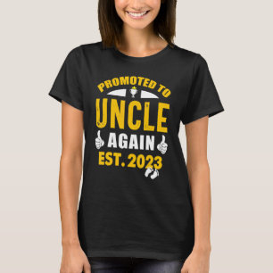 Mens Promoted To Uncle Again 2023 Soon To Be Uncl T-Shirt
