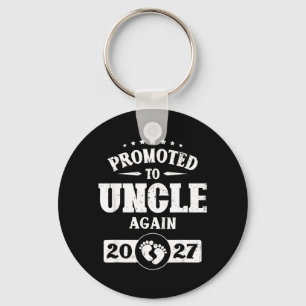 Mens Promoted to Uncle Again est 2027 Pregnancy Key Ring