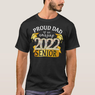 Mens Proud 2022 Senior Dad I Elegant Yellow Celebr T-Shirt