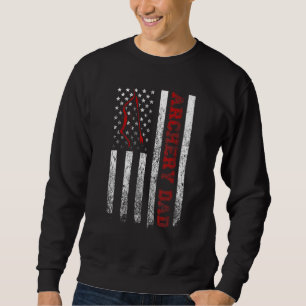 Mens Proud Archery Dad American Flag Cool Usa Pat Sweatshirt