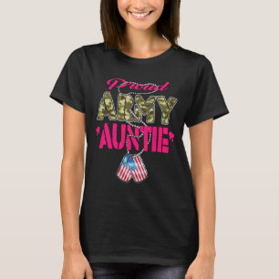Mens Proud Army Auntie Camo Flag Dog Tags Pride T-Shirt