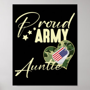 Mens Proud Army Auntie Camouflage Dog Tag Usa Poster