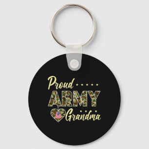 Mens Proud Army Grandma Camouflage Soldier Family Key Ring