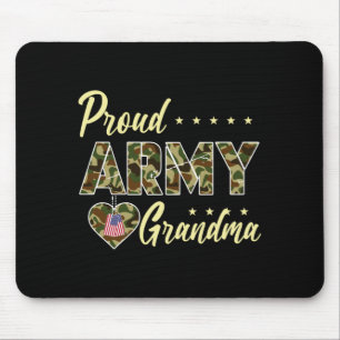 Mens Proud Army Grandma Camouflage Soldier Family Mouse Pad