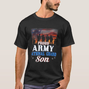 Mens Proud Army National Guard Son US Flag Patriot T-Shirt
