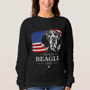Mens Proud Beagle Dad American Flag Patriotic Dog  Sweatshirt
