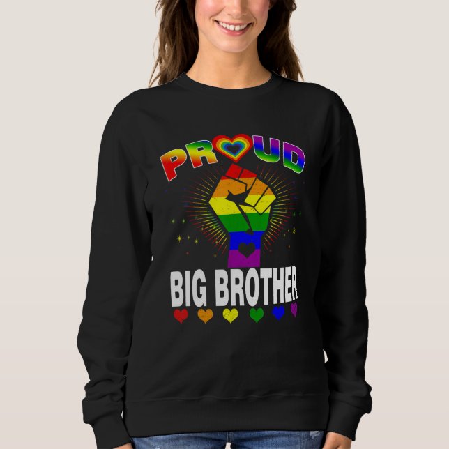 Mens Proud Big Brother Rainbow  Lgbt Gay Pride Mon Sweatshirt (Front)