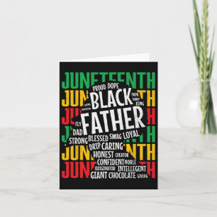 Mens Proud Black Dad Juneteenth Fathers Day Black  Card