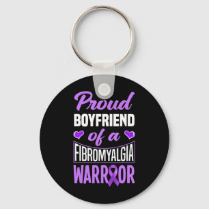Mens Proud Boyfriend Of A Fibromyalgia Warrior Key Ring