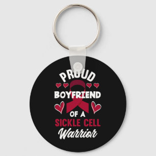 Mens Proud Boyfriend Of A Sickle Cell Warrior Sick Key Ring