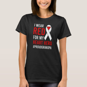 Mens Proud CHD Warrior Grandpa Congenital Heart Di T-Shirt