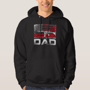 Mens Proud Dad Daddy Gun Rights Ar 15 American Fla Hoodie