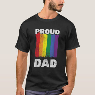 Mens Proud Dad LGBTQ LGBT Pride Gay Pride Pride Fl T-Shirt