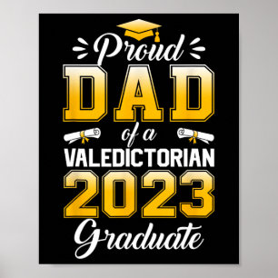 Mens Proud Dad of 2023 Valedictorian Cute Class 20 Poster