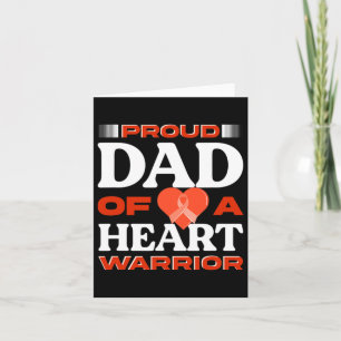 Mens Proud Dad Of A Heart Warrior Awareness Surger Card