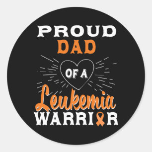 Mens Proud Dad Of A Leukaemia Warrior Awareness Classic Round Sticker