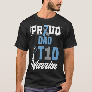 Mens Proud Dad Of A T1d Warrior Diabetes Awareness T-Shirt