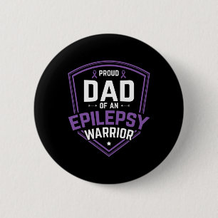Mens Proud Dad Of Epilepsy Warrior Epilepsy Awaren 6 Cm Round Badge