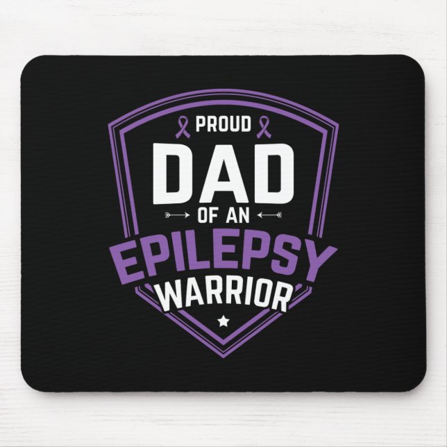 Mens Proud Dad of Epilepsy Warrior Epilepsy Awaren Mouse Pad (Front)