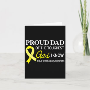 Mens Proud Dad Of Girl Childhood Cancer Awareness Card