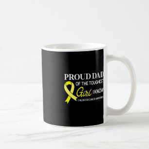 Mens Proud Dad of Girl Childhood Cancer Awareness Coffee Mug