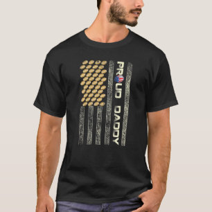 Mens Proud Daddy American Flag Football Father Pat T-Shirt