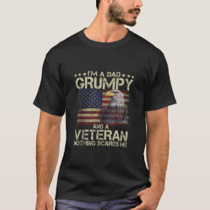 Mens Proud Eagl I m Dad Grumpy and Veteran America T-Shirt