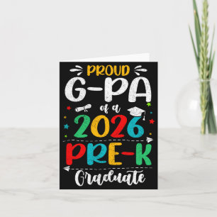 Mens Proud G-Pa Of A 2026 Pre K Graduate Boy Girl Card
