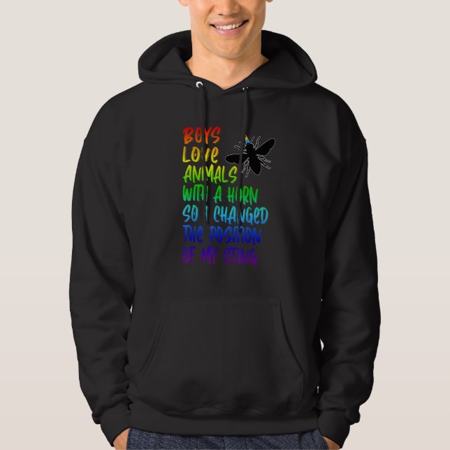 Mens Proud Gay Boys Pride LGBTQ Gay Beekeeper Rain Hoodie (Front)