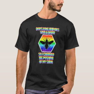 Mens Proud Gay Boys Pride LGBTQ Gay Beekeeper Rain T-Shirt
