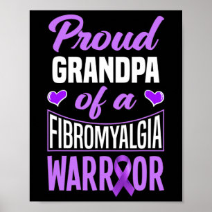 Mens Proud Grandpa Of A Fibromyalgia Warrior 1 Poster