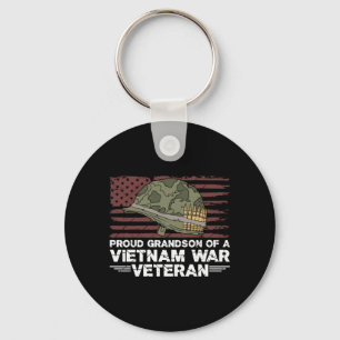Mens Proud Grandson Of A Vietnam War Veteran Usa Key Ring