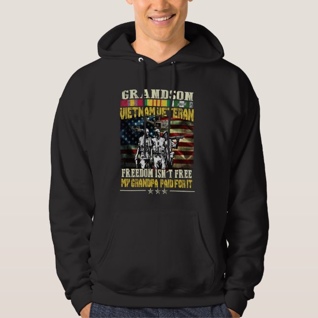 Mens Proud Grandson Of Vietnam Veterans - Freedom  Hoodie (Front)