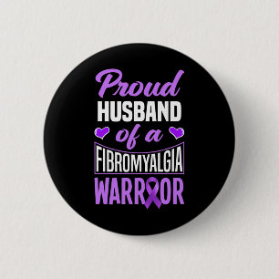 Mens Proud Husband Of A Fibromyalgia Warrior 1 6 Cm Round Badge