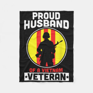Mens Proud Husband Of A Vietnam Veteran American V Fleece Blanket