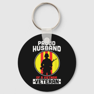 Mens Proud Husband Of A Vietnam Veteran American V Key Ring