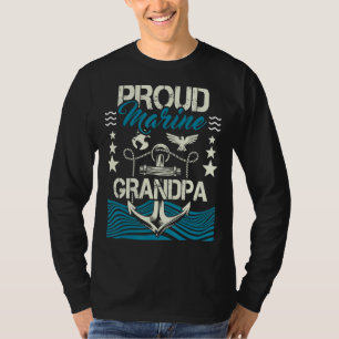 Mens Proud Marine Grandpa Granddad Papa Pops T-Shirt