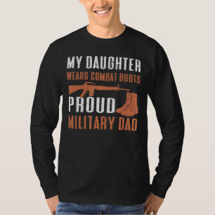 Mens Proud Military Daughter Dad Proud Daddy Fath T-Shirt